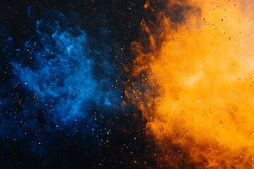 Orange and white swirling fluid texture with starry background creating a cosmic and energetic design