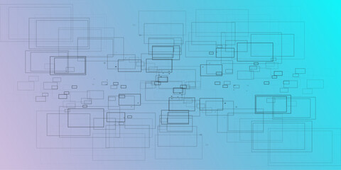 An abstract design featuring a black square box centered on a clean, gradient background. The box has soft edges and subtle shadows to create depth, with minimalist lighting and a modern, 