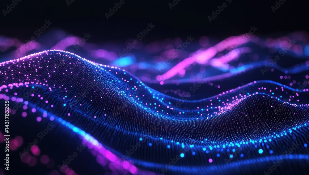 Wall mural abstract data flow visualization