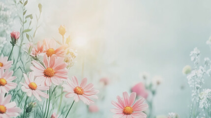 Elegant wedding invitation card background . Minimal hand painted watercolor Chamomile flowers texture template background. Design for wedding, vip cover, poster, rsvp moderncard.Valentine's Day

