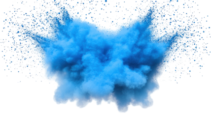 Cyan Color Powder Isolated on White Background