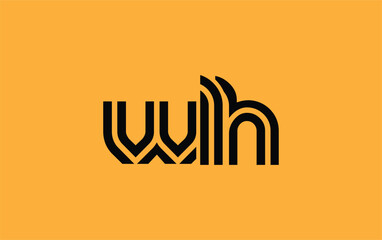 WLH Creative Unique Modern Letter Logo Design. Stylized logo featuring a unique letter design, presenting abstract minimalist aesthetics and modern appeal.