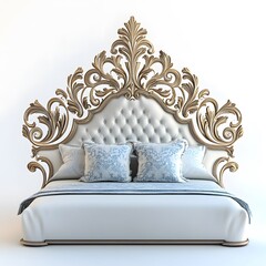 Luxury Bed with Ornate Headboard - Elegant and regal perfect for a stylish bedroom Sophisticated design.