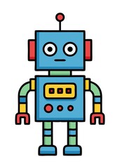 set of funny cartoon robots