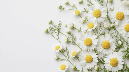 Elegant wedding invitation card background . Minimal hand painted watercolor Chamomile flowers texture template background. Design for wedding, vip cover, poster, rsvp moderncard.Valentine's Day