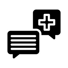 doctor chat glyph icon