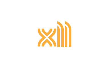 XLL Creative Unique Modern Letter Logo Design. Stylized logo featuring a unique letter design, presenting abstract minimalist aesthetics and modern appeal.