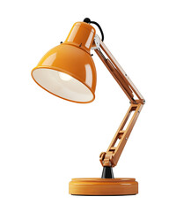 Orange desk lamp with wooden arm stylish lighting home decor