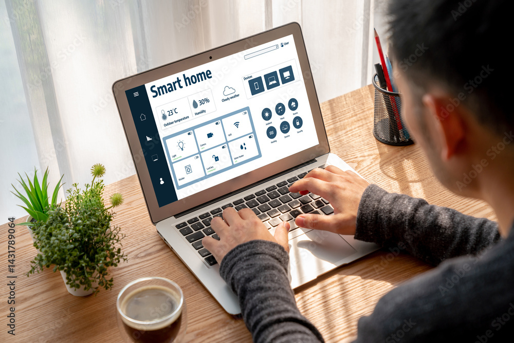 Poster smart home technology, centric remote control system with digital dashboard for air conditioning, sa