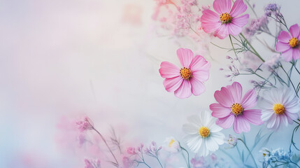 Naklejka premium Elegant wedding invitation card background . Minimal hand painted watercolor Chamomile flowers texture template background. Design for wedding, vip cover, poster, rsvp moderncard.Valentine's Day