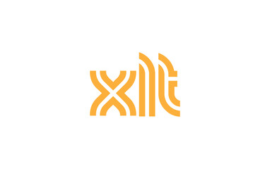 XLT Creative Unique Modern Letter Logo Design. Stylized logo featuring a unique letter design, presenting abstract minimalist aesthetics and modern appeal.