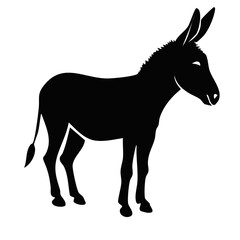 Donkey black silhouette vector for your design 3d rendering