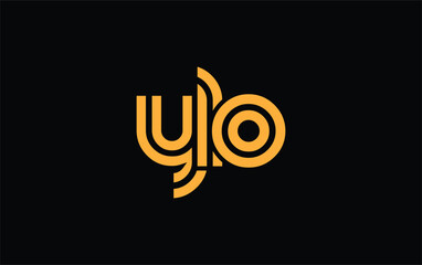 YLO Creative Unique Modern Letter Logo Design. Stylized logo featuring a unique letter design, presenting abstract minimalist aesthetics and modern appeal.
