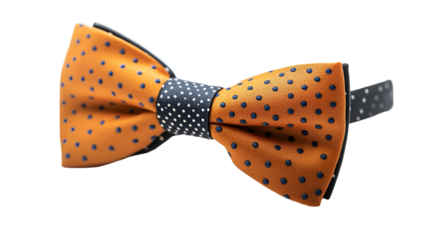 Stylish Orange and Navy Polka Dot Bow Tie Fashion Accessory