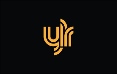 YLR Creative Unique Modern Letter Logo Design. Stylized logo featuring a unique letter design, presenting abstract minimalist aesthetics and modern appeal.