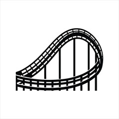 Silhouette Vector of Roller Coaster Ride