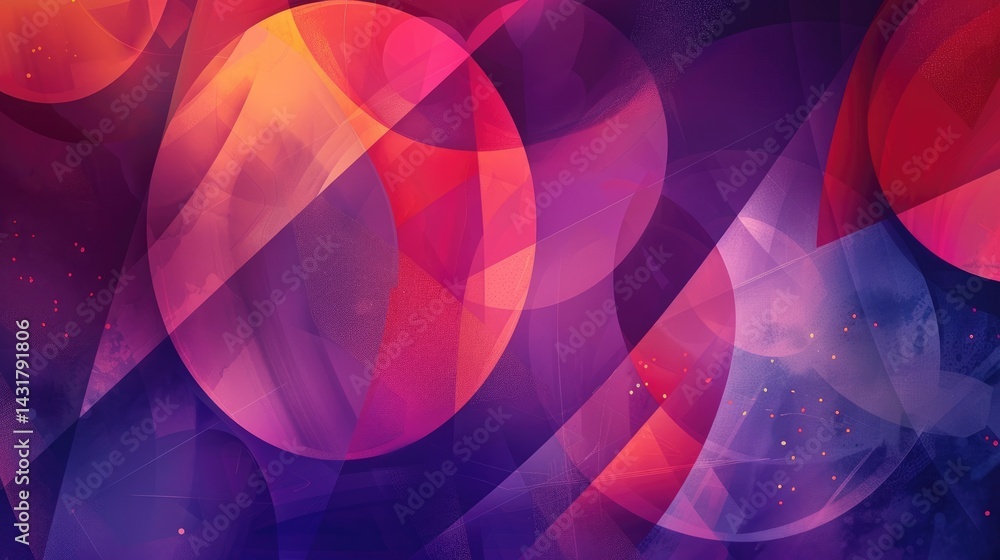Poster colorful abstract circles and overlapping shapes with vibrant hues. abstract image of geometric shap
