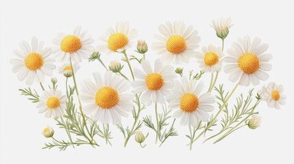 Fototapeta premium Elegant wedding invitation card background . Minimal hand painted watercolor Chamomile flowers texture template background. Design for wedding, vip cover, poster, rsvp moderncard.Valentine's Day