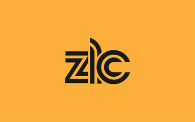 ZLC Creative Unique Modern Letter Logo Design. Stylized logo featuring a unique letter design, presenting abstract minimalist aesthetics and modern appeal.