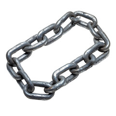 Obraz premium Strong metal chain forming a square frame dark background