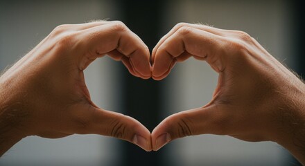 Obraz premium Hands making heart shape gesture. The fingertips touch together to create