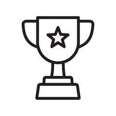 Trophy cup with star icon, winner cup icon, victory cup icon.