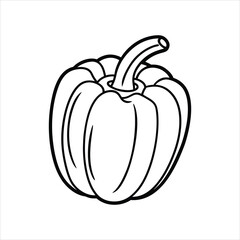 Vegetable Line Art Capsicum Icon for Design Projects