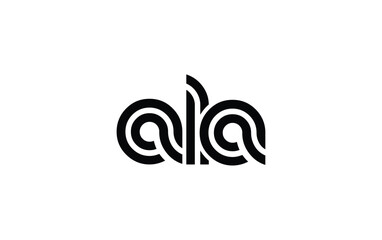ALA Creative Unique Modern Letter Logo Design. Stylized logo featuring a unique letter design, presenting abstract minimalist aesthetics and modern appeal.