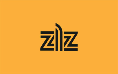 ZLZ Creative Unique Modern Letter Logo Design. Stylized logo featuring a unique letter design, presenting abstract minimalist aesthetics and modern appeal.