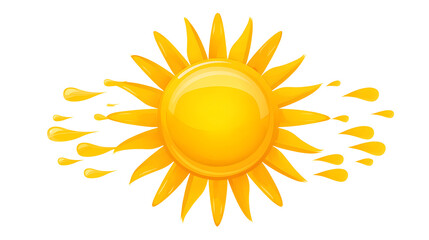 Sun Icon with Rays – Transparent Weather Clipart