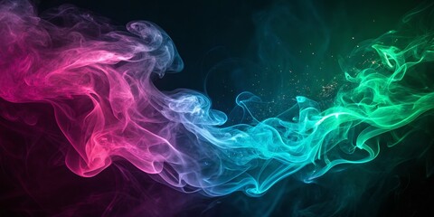 Obraz premium Abstract Pink and Teal Smoke Composition Ethereal Flowing Design, Smoke art, abstract background Smoke photography, abstract art