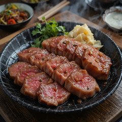 grilled meat with vegetables
