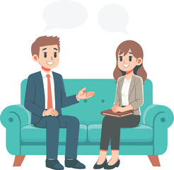 vector business partners sitting talking