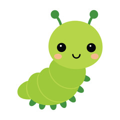 A baby cute caterpillar vector art illustration