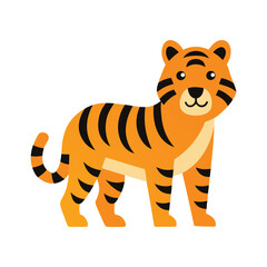 A colorful tiger vector art illustration