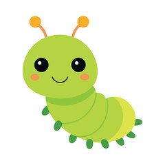 A cute caterpillar colorful vector art illustration