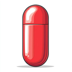 A vibrant red capsule representing medication, health, and wellness, ideal for pharmaceutical and medical contexts.