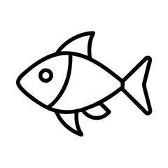 Fish outline drawing vector illustration simple fish icon aquatic animal fish clipart image design graphic 90