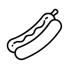 Vector hot dog illustration, perfect for fast food menus, icons, and graphic design projects