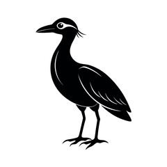 Black Vector Silhouette Gernet Bird White Background Flying