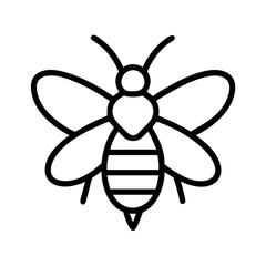 Honey bee illustration outline vector drawing for beekeeping and nature related projects design