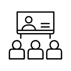 Online webinar conference meeting training seminar presentation workshop vector icon design