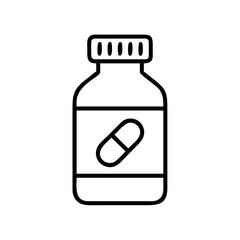Pill bottle vector icon, medicine bottle illustration, healthcare and medical concept graphic design
