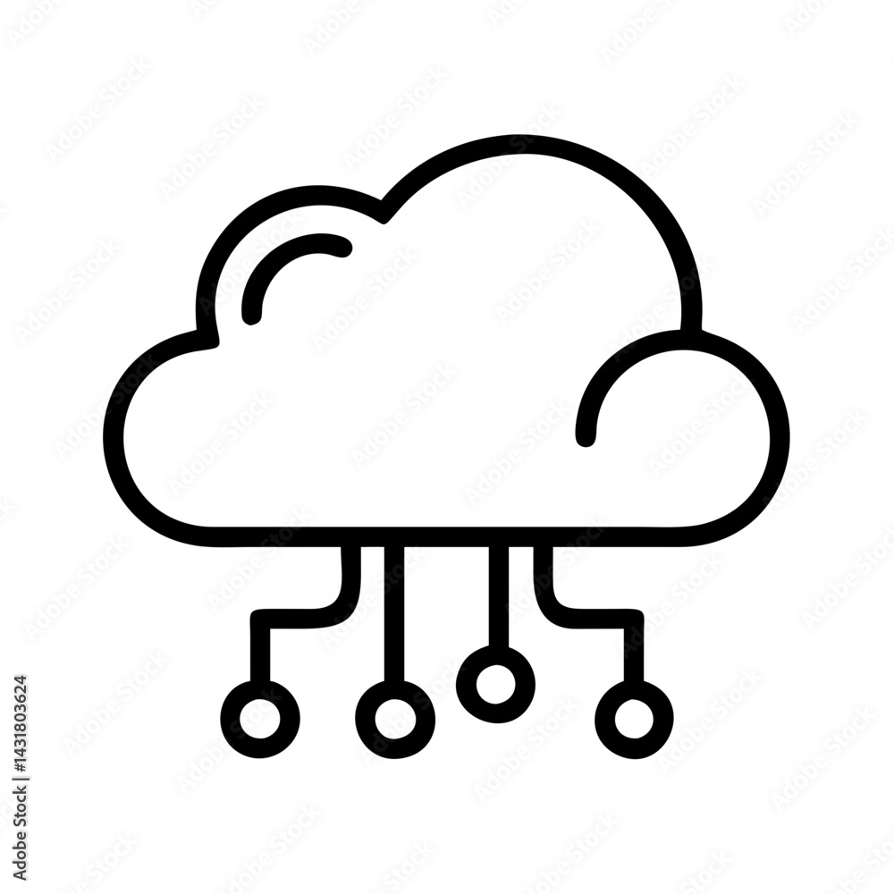 Aufkleber cloud computing technology icon vector illustration for data storage and network solutions online se