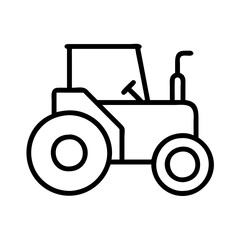 Tractor outline icon vector agriculture farm vehicle farming equipment machinery rural industry