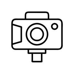Action camera outline vector, digital camera icon, photography equipment and technology design element