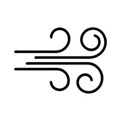 Wind blowing vector illustration, air flow graphic, weather icon, breeze symbol, climate design element