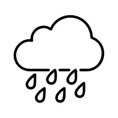 Rain cloud icon vector illustration, rainy weather forecast symbol, cloudburst and drizzle graphic
