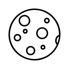 Moon phases surface craters lunar astronomy space exploration science outline vector graphic