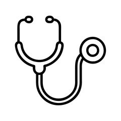 Stethoscope vector icon for medical professionals health checkup and diagnosis equipment outline style